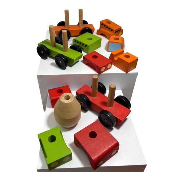 Melissa & Doug Construction Toys Stacking Wooden 12 Pieces Cement Truck - Picture 1 of 8